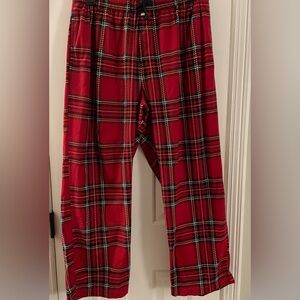 Men’s TOMMY HILFIGER Red Tartan Plaid Christmas Pajama Bottoms Pants Sz Large